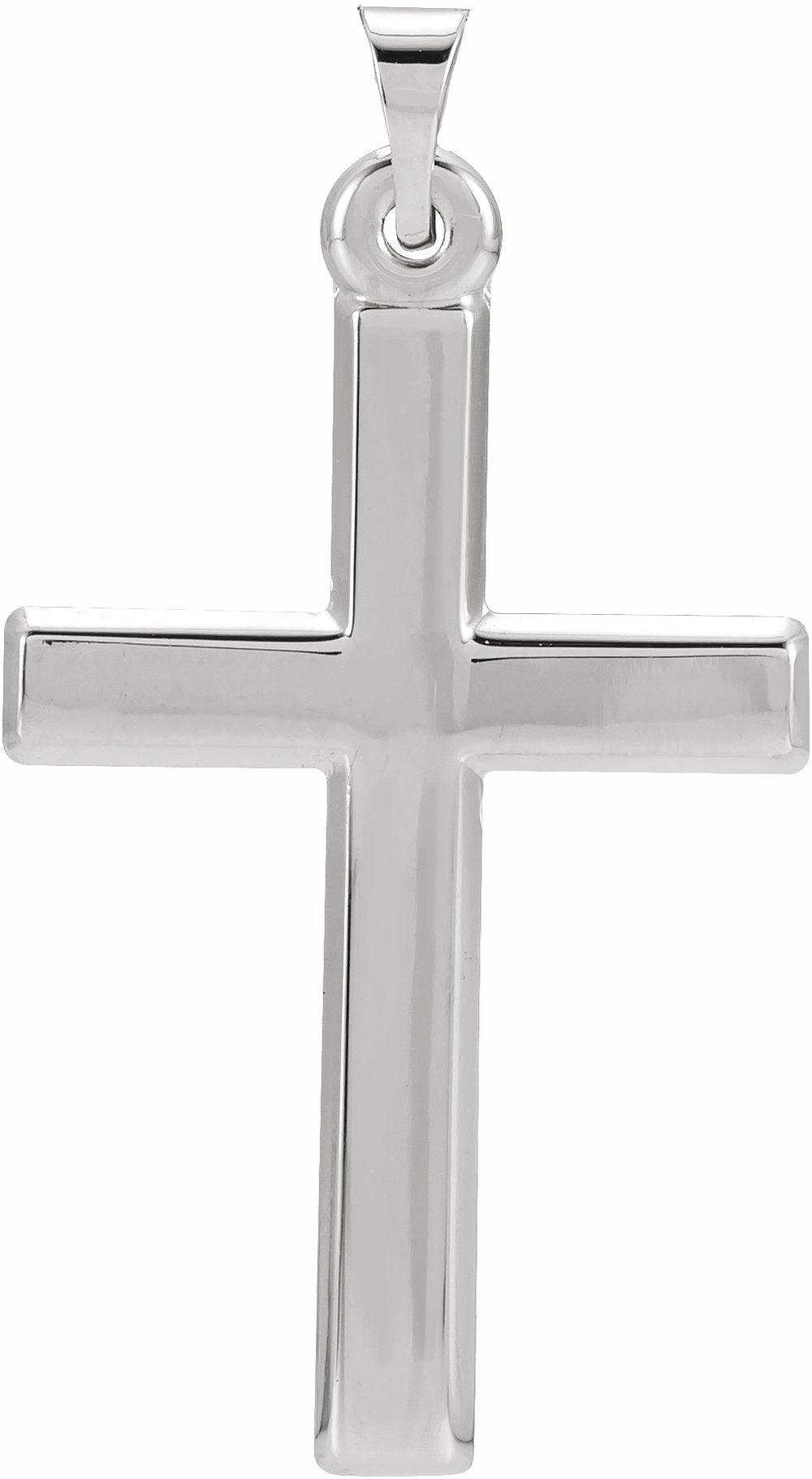 14K White Cross Pendant