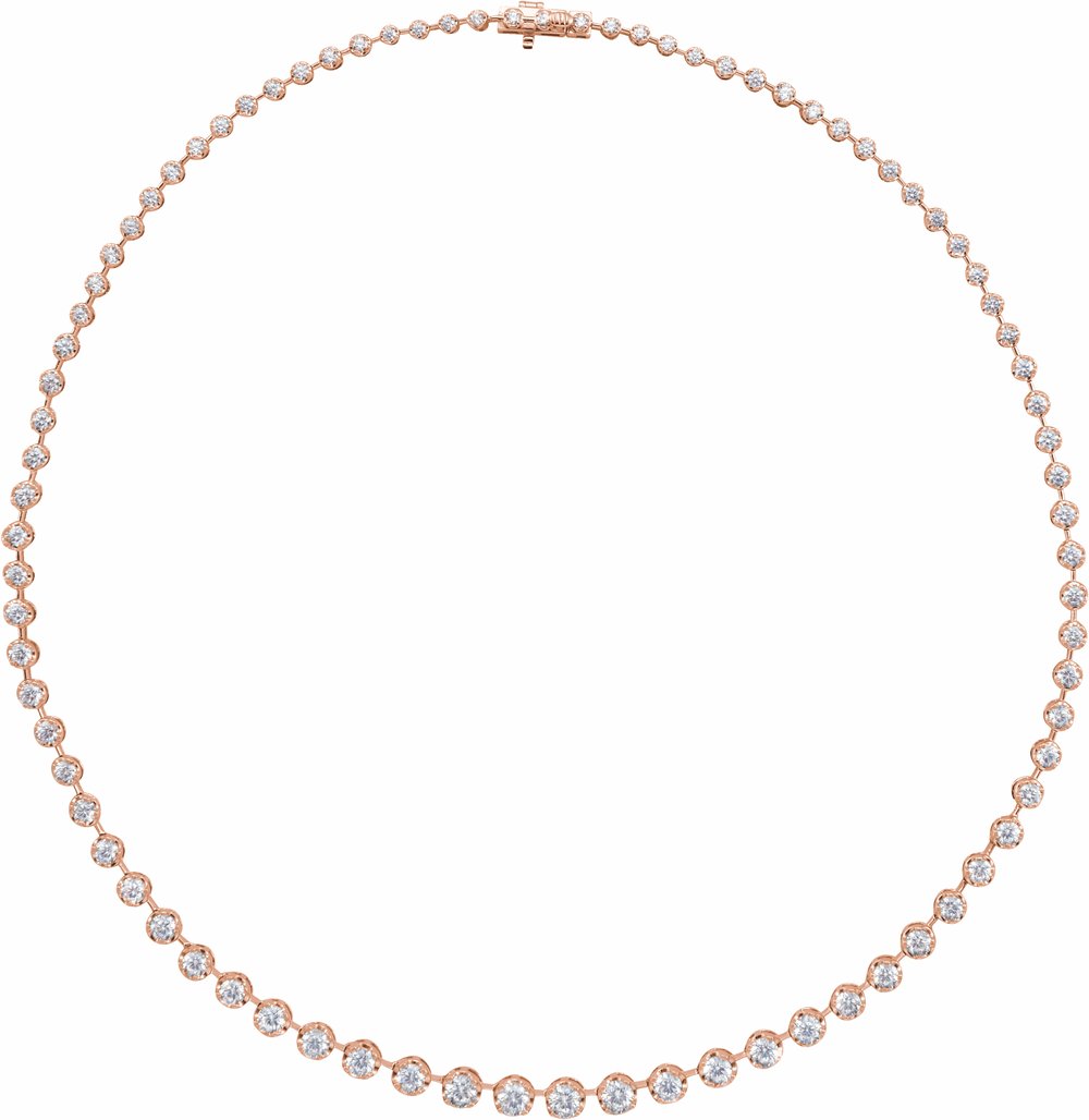14K Rose Gold 6 3/4 CTW Lab-Grown Diamond Line 16" Necklace