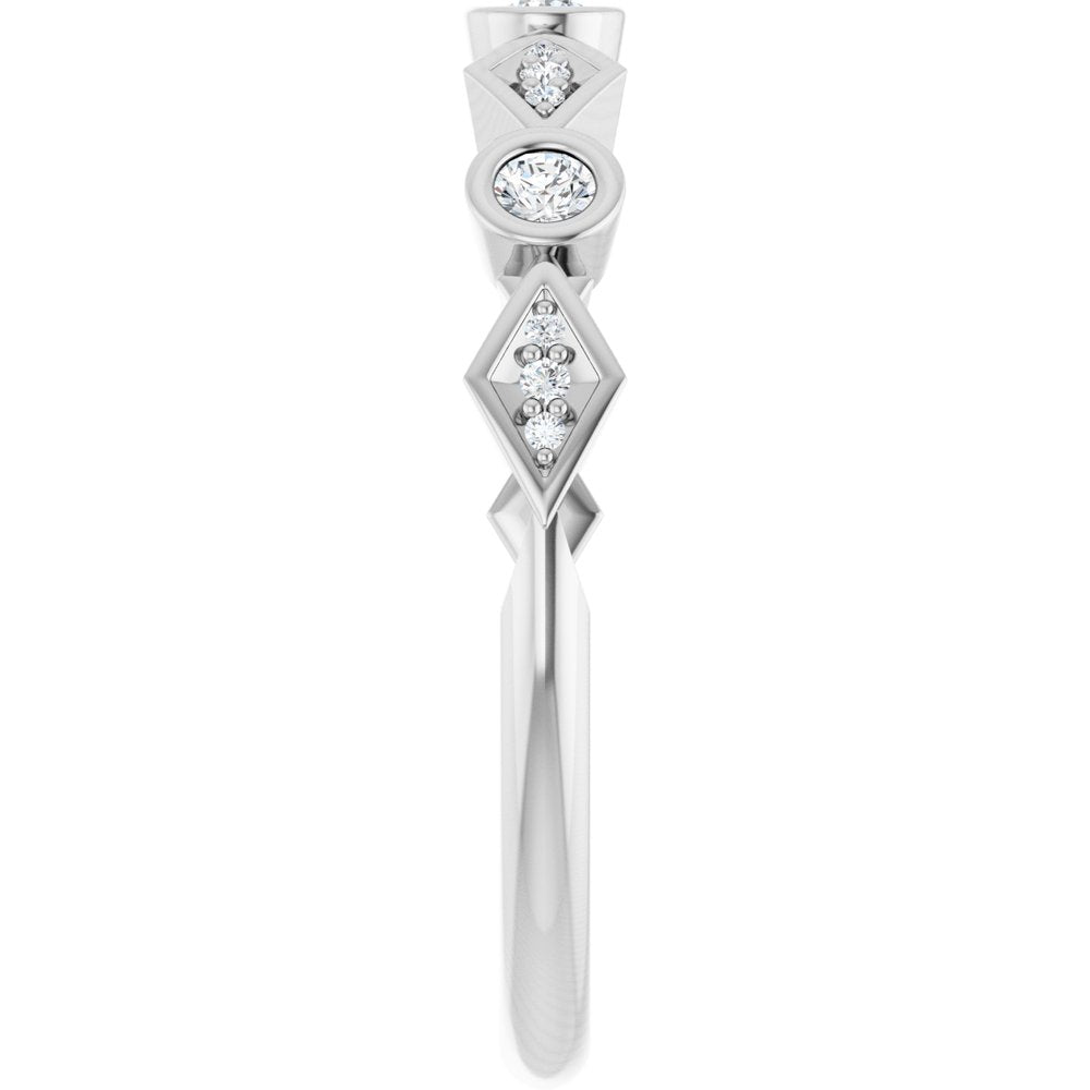 14K White Gold 1/8 CTW Natural Diamond Anniversary Band