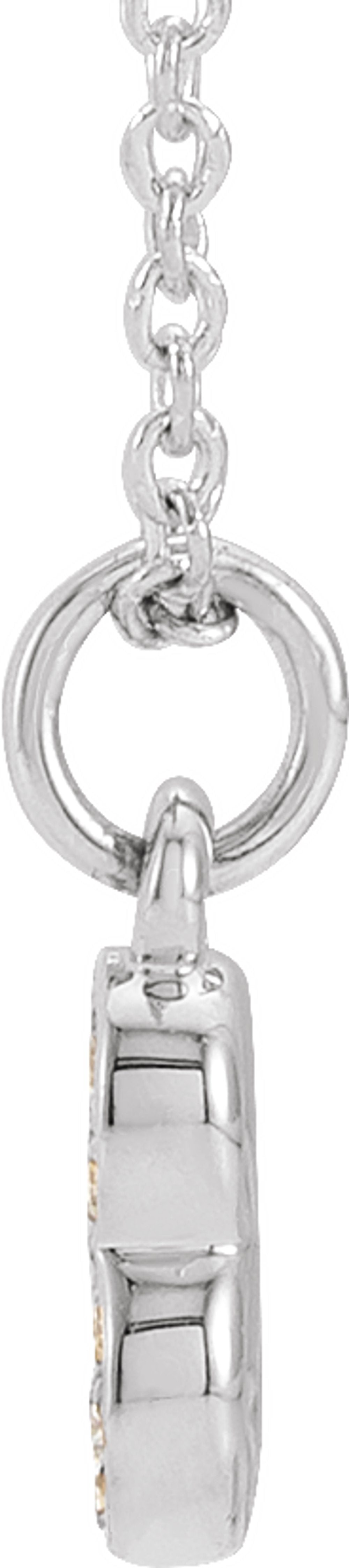 14K White Petite Pavé™ .04 CTW Natural Diamond Numeral 3 16-18" Necklace