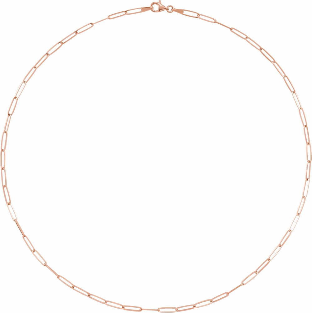 14K Rose Gold 2.6 mm Paperclip-Style 20" Chain