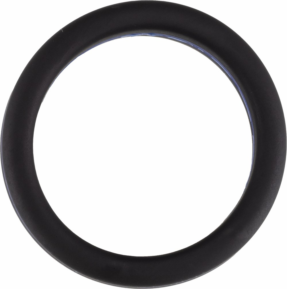 Black with Blue Stripe Silicone 8 mm Comfort-Fit Half Round Band