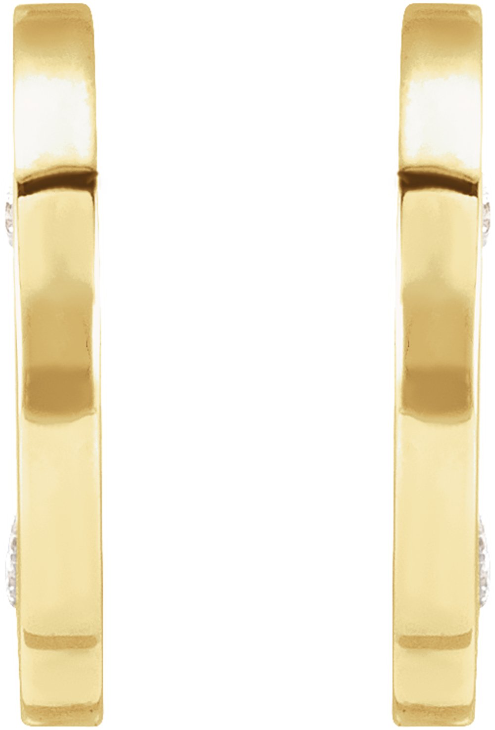 14K Yellow Gold .025 CTW Natural Diamond Flat Hoop Earrings