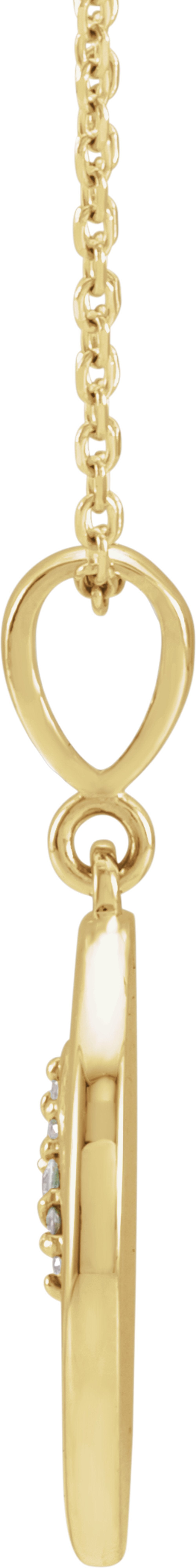 14K Yellow .02 CTW Natural Diamond Lion 16-18" Necklace