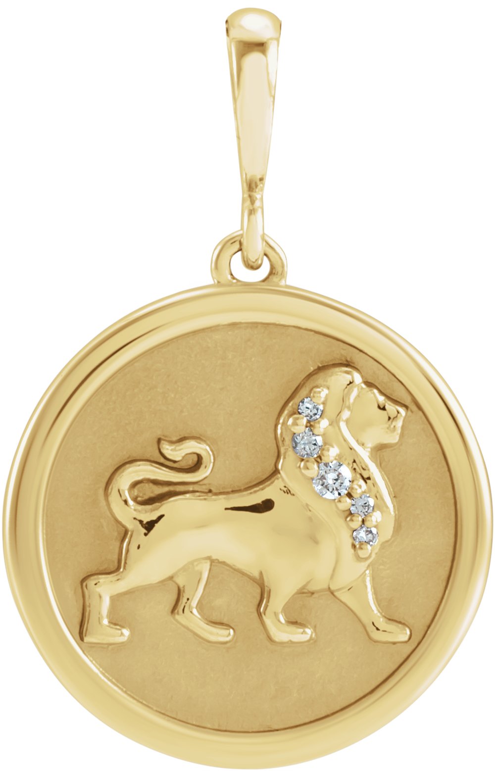 14K Yellow Gold .02 CTW Natural Diamond Lion Charm/Pendant