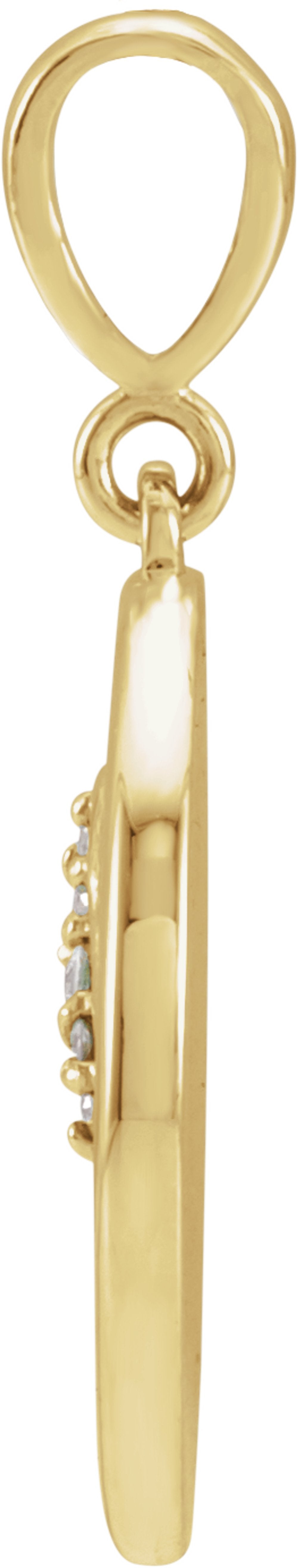 14K Yellow Gold .02 CTW Natural Diamond Lion Charm/Pendant