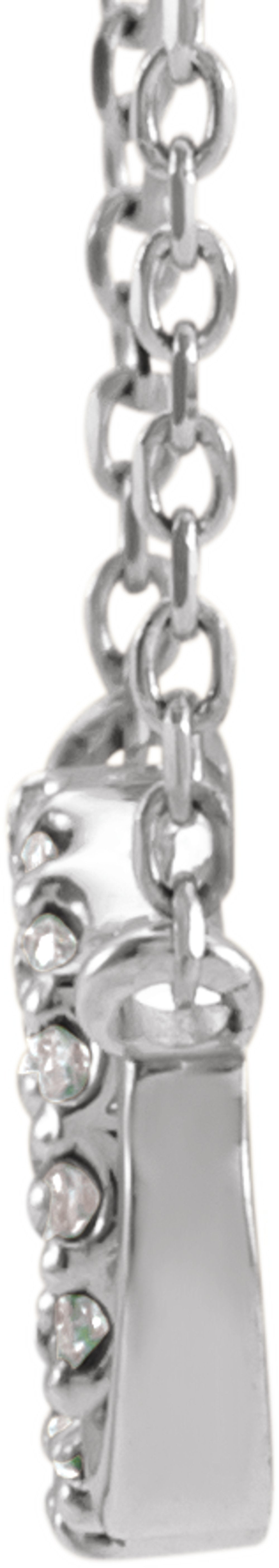 14K White Gold .05 CTW Natural Diamond Interlocking Circle 18" Necklace