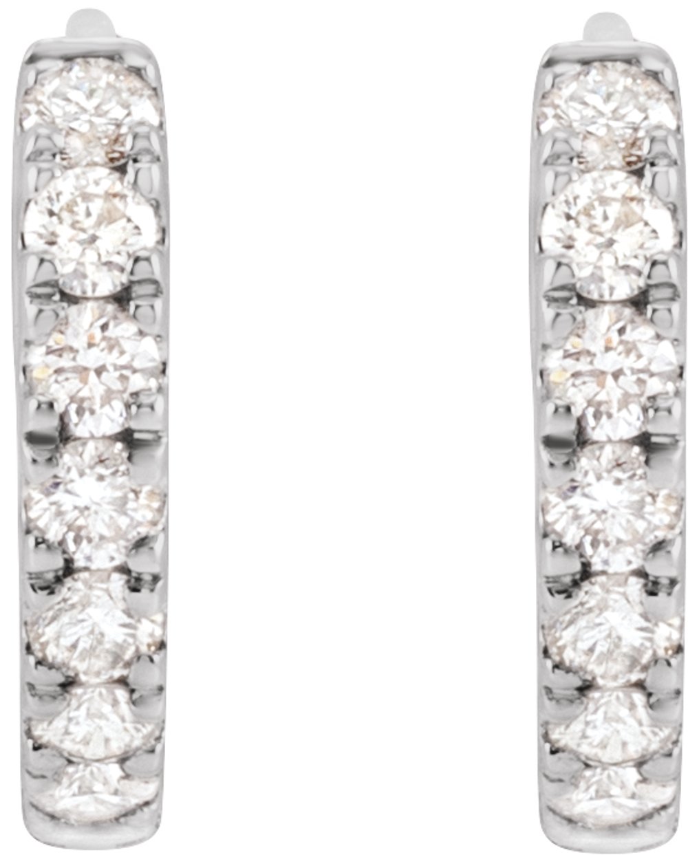 14K White Gold 1/5 CTW Lab-Grown Diamond 10 mm Hoop Earrings