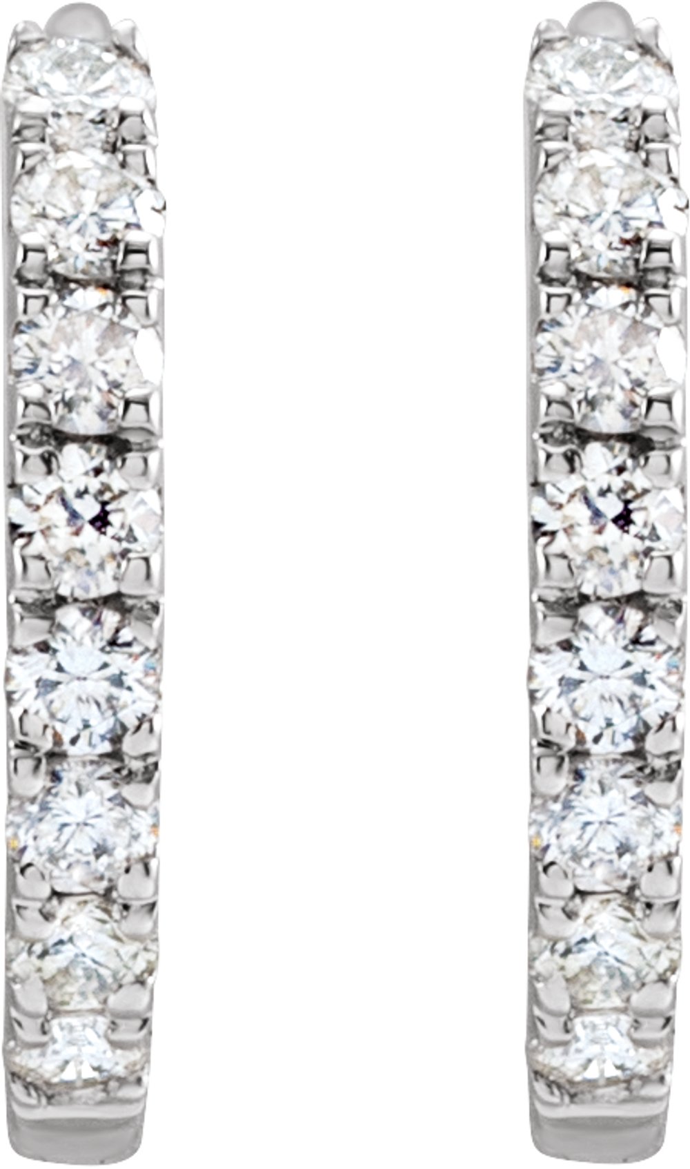 14K White Gold 1/5 CTW Lab-Grown Diamond 12 mm Hoop Earrings