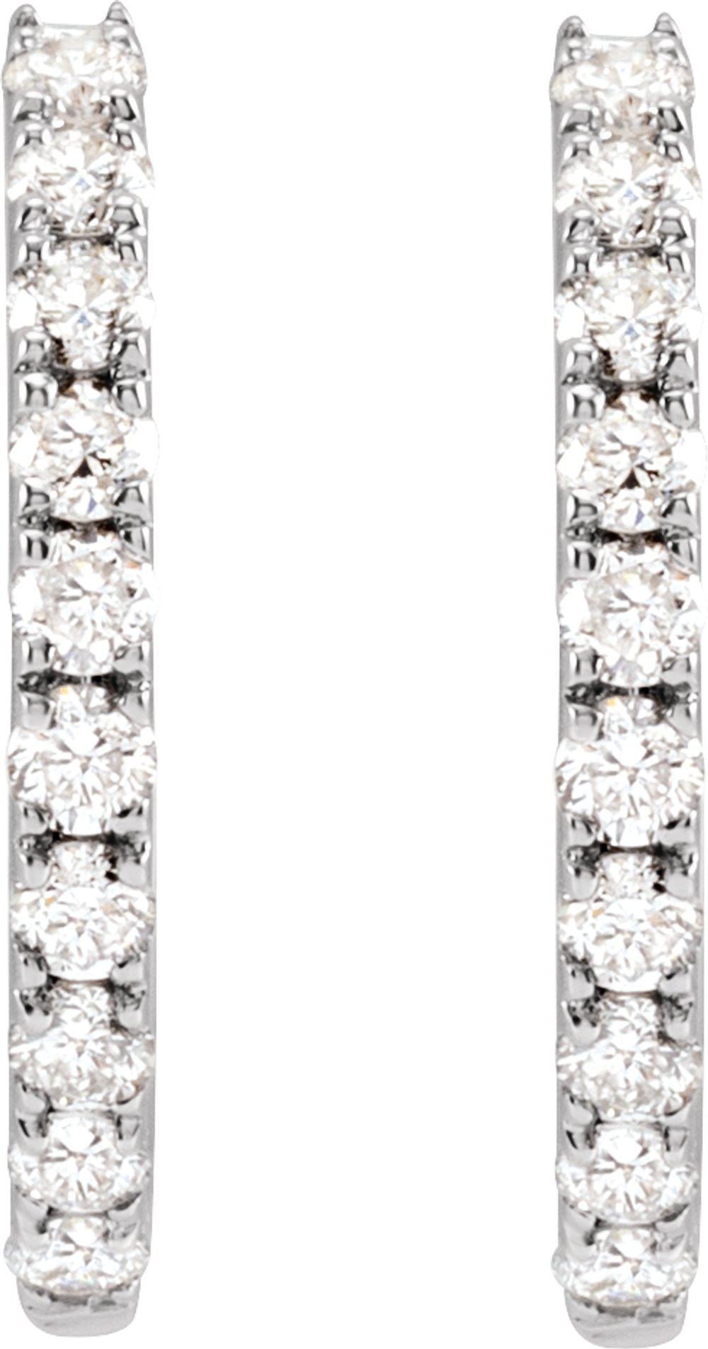 14K White Gold 1/4 CTW Lab-Grown Diamond 14 mm Hoop Earrings