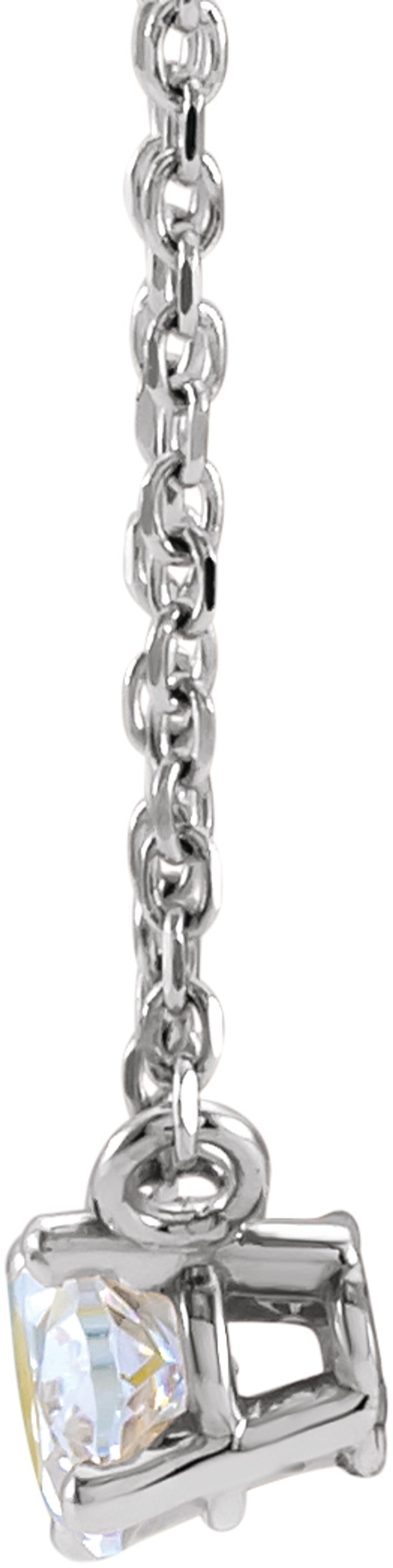 14K White Gold 1/4 CTW Lab-Grown Diamond Solitaire 16-18" Necklace