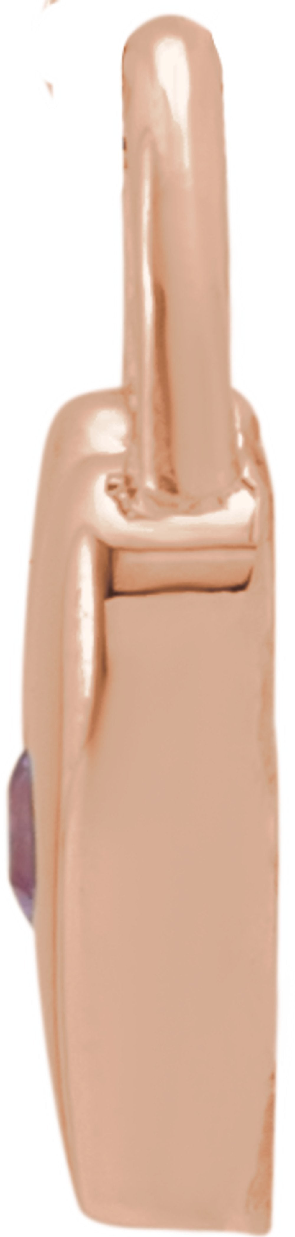 14K Rose Natural Pink Sapphire Heart Lock Pendant