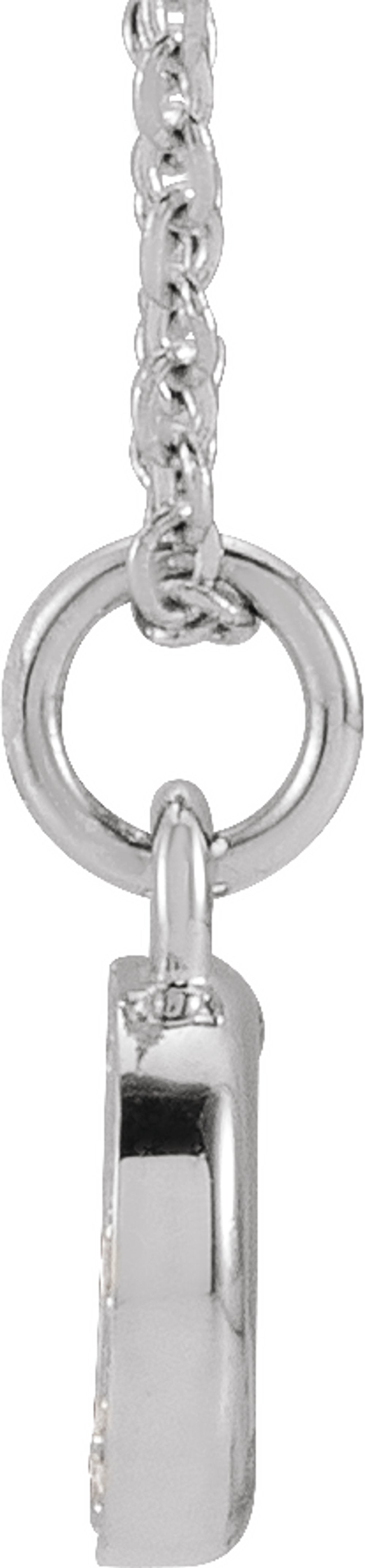 14K White Gold .05 CTW Natural Diamond Petite Initial D 16-18" Necklace