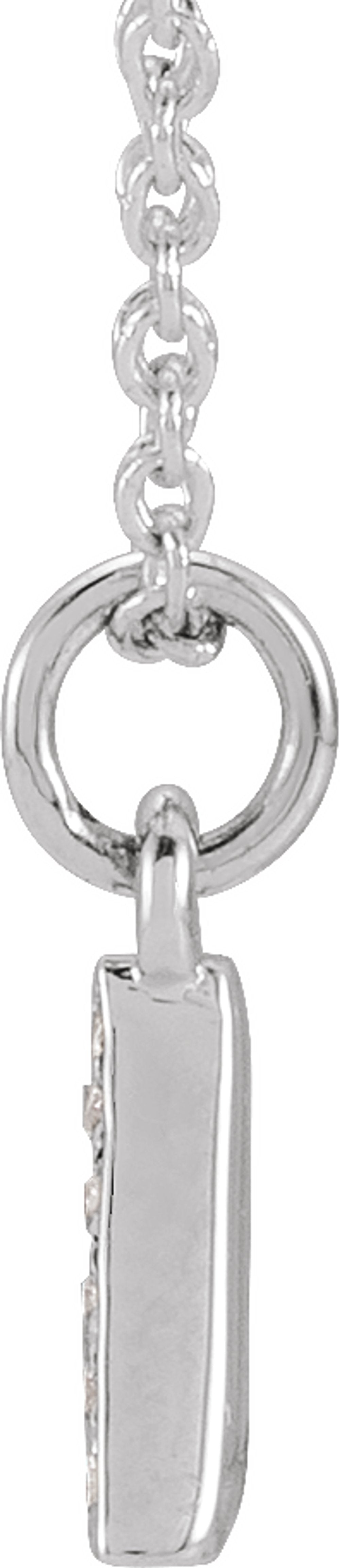 14K White Gold .05 CTW Natural Diamond Petite Initial A 16-18" Necklace
