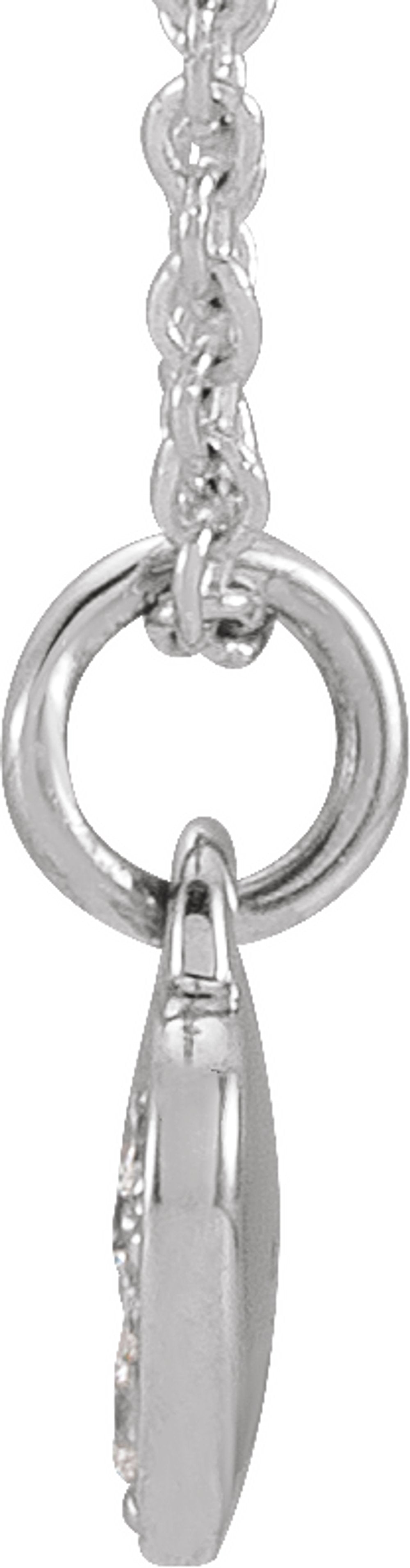14K White Gold .06 CTW Natural Diamond Petite Heart 16-18" Necklace