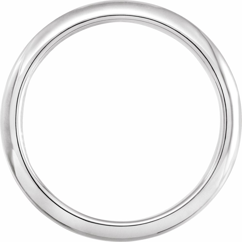 14K White Gold 5.5 mm Claddagh Comfort-Fit Flat Band Size 7