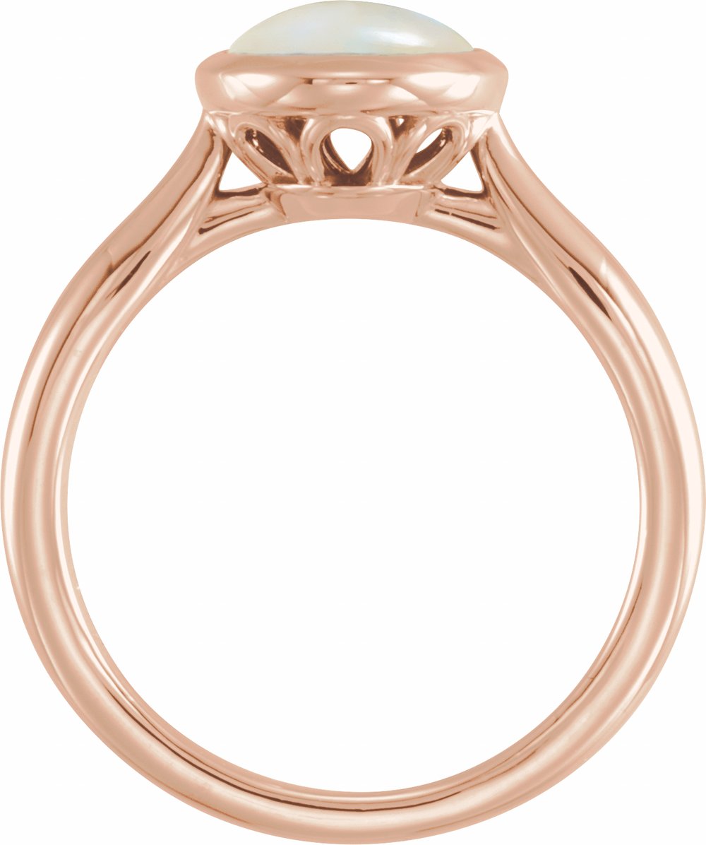 14K Rose 10x8 mm Natural Ethiopian Opal Cabochon Ring