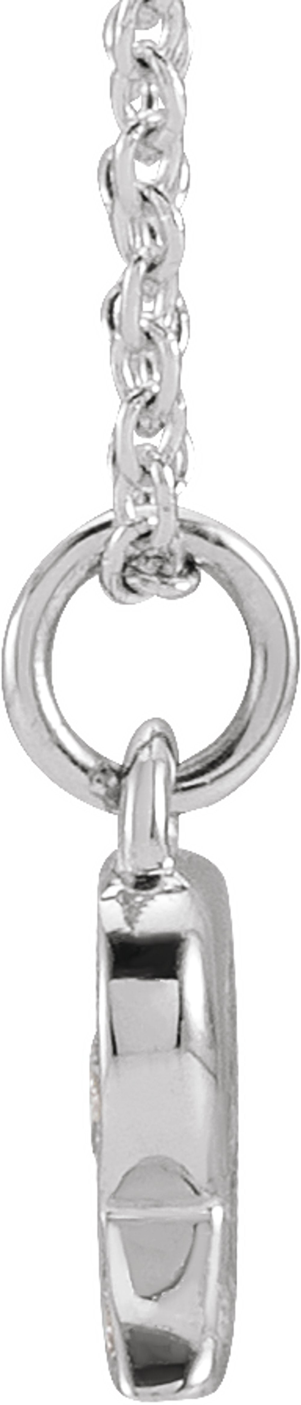 14K White Gold .05 CTW Natural Diamond Petite Initial R 16-18" Necklace