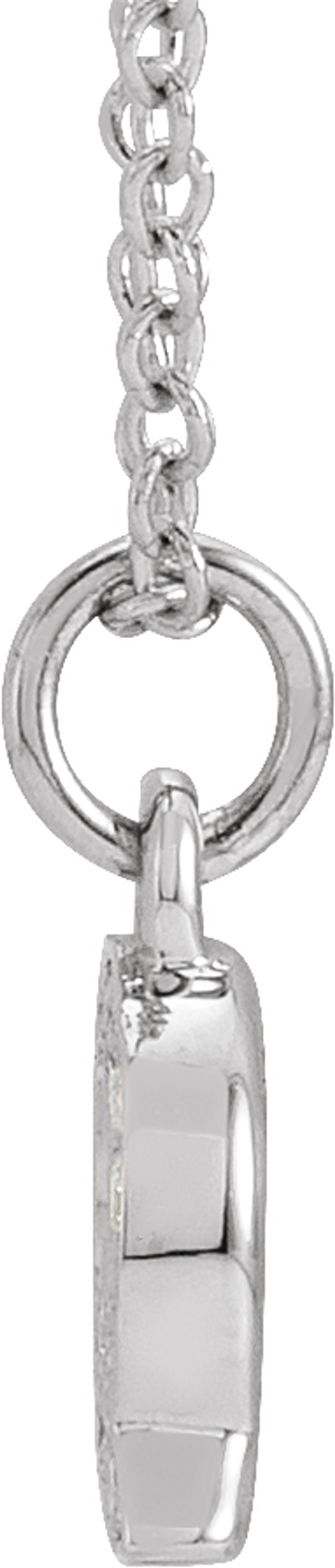 14K White Gold .05 CTW Natural Diamond Petite Initial Q 16-18" Necklace