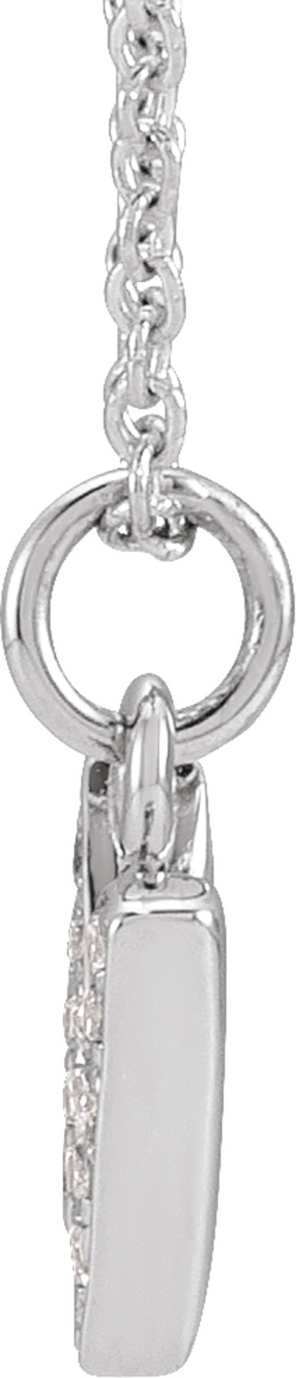 14K White .05 CTW Natural Diamond Petite Initial N 16-18" Necklace