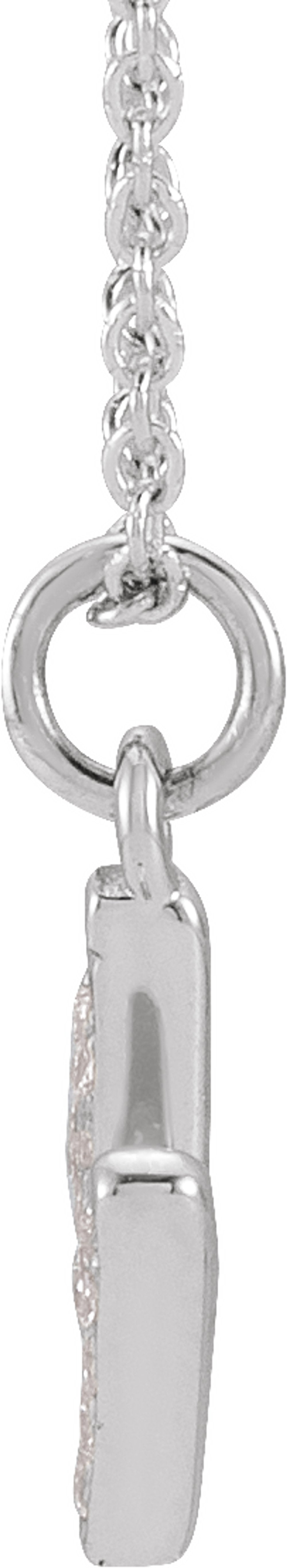 14K White Gold .06 CTW Natural Diamond Petite Initial M 16-18" Necklace