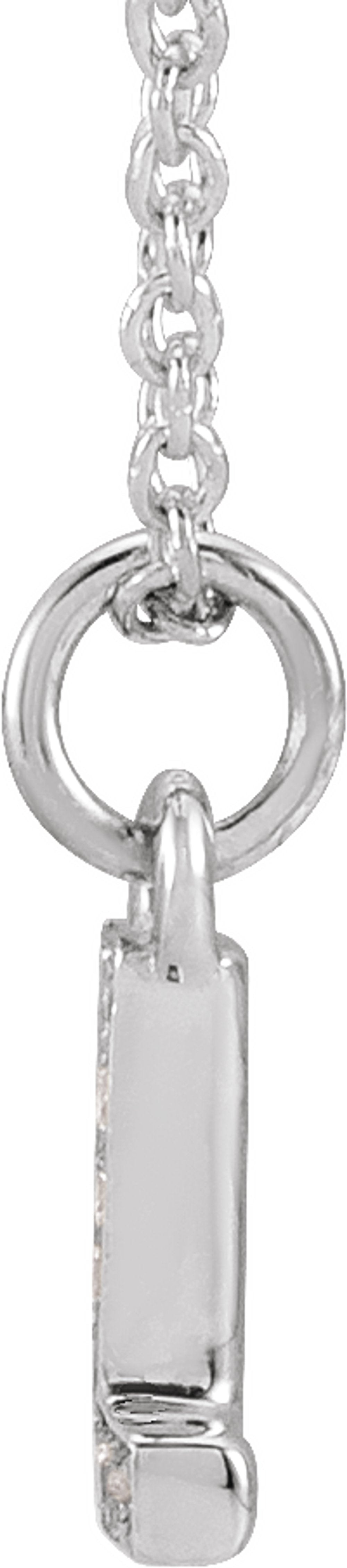 14K White Gold .03 CTW Natural Diamond Petite Initial L 16-18" Necklace