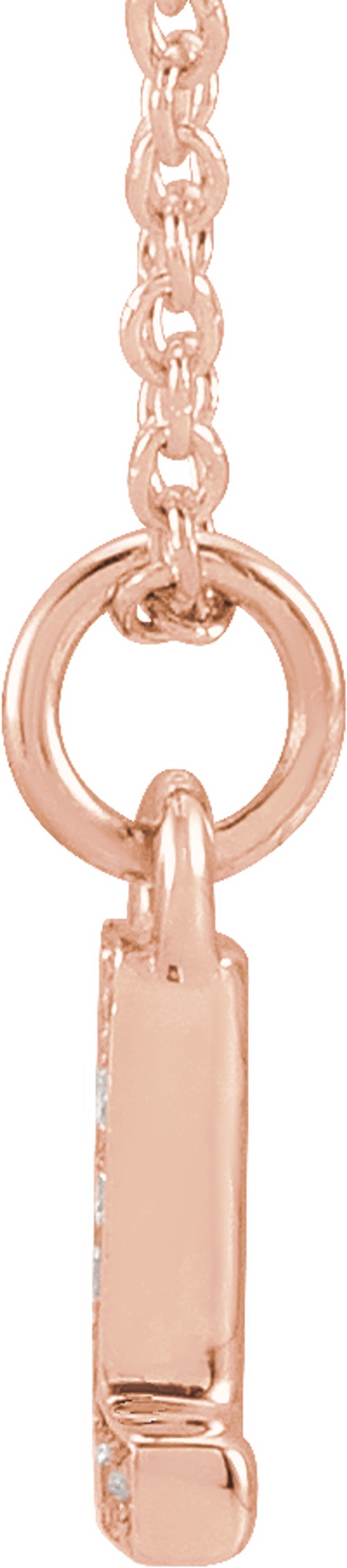 14K Rose .03 CTW Natural Diamond Petite Initial L 16-18" Necklace