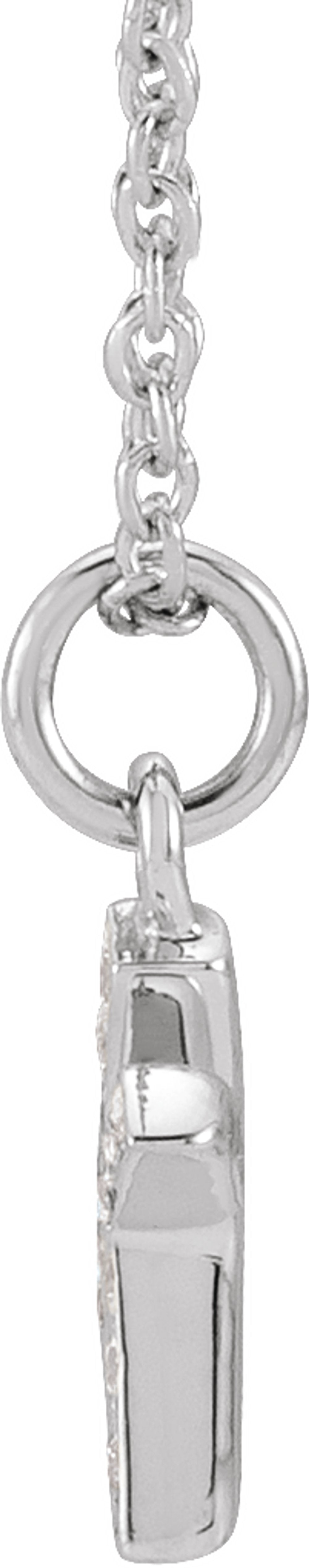 14K White .045 CTW Natural Diamond Petite Initial K 16-18" Necklace