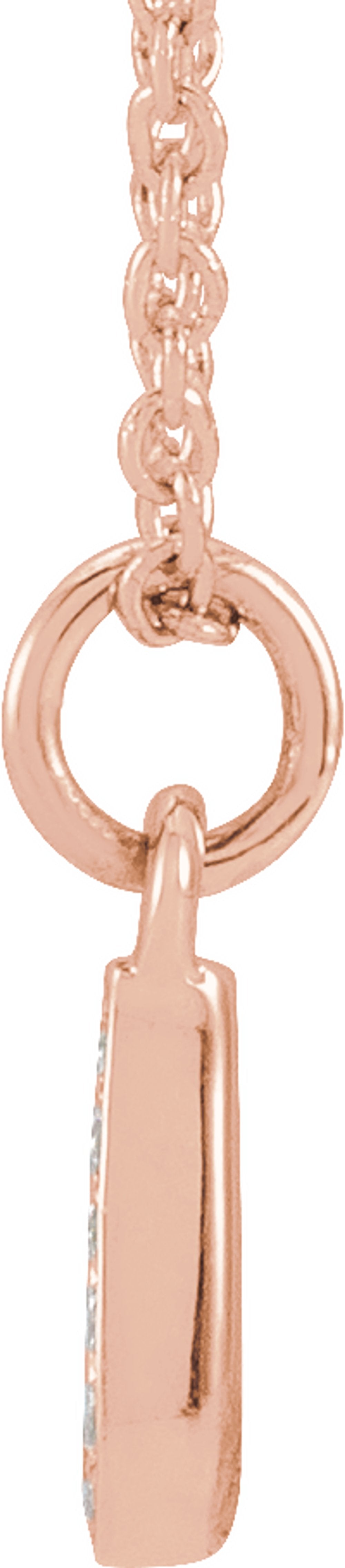 14K Rose Gold .025 CTW Natural Diamond Petite Initial J 16-18" Necklace
