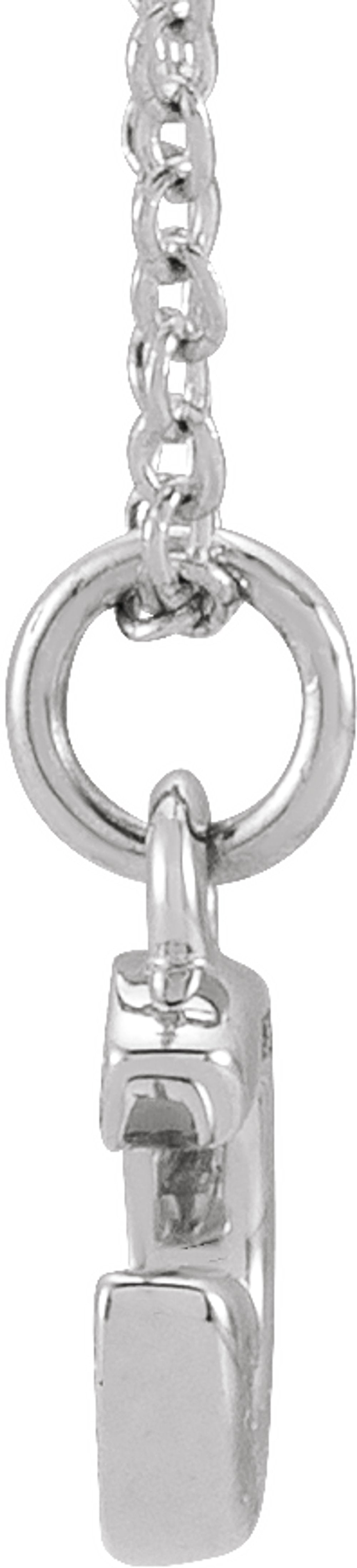 14K White Gold .05 CTW Natural Diamond Petite Initial G 16-18" Necklace