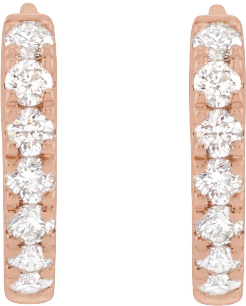 14K Rose Gold 1/5 CTW Lab-Grown Diamond 10 mm Hoop Earrings