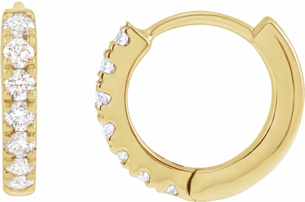 14K Yellow Gold 1/5 CTW Lab-Grown Diamond 10 mm Hoop Earrings