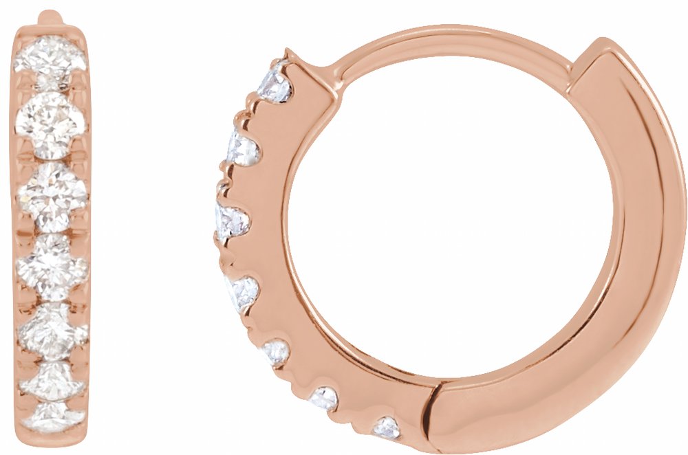 14K Rose Gold 1/5 CTW Lab-Grown Diamond 10 mm Hoop Earrings