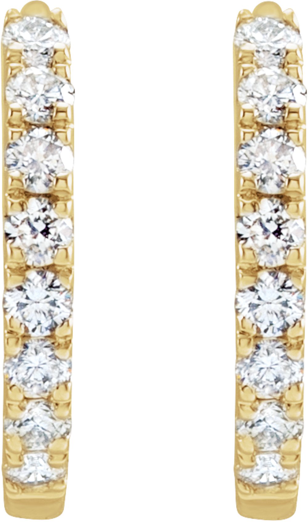 14K Yellow Gold 1/5 CTW Lab-Grown Diamond 12 mm Hoop Earrings