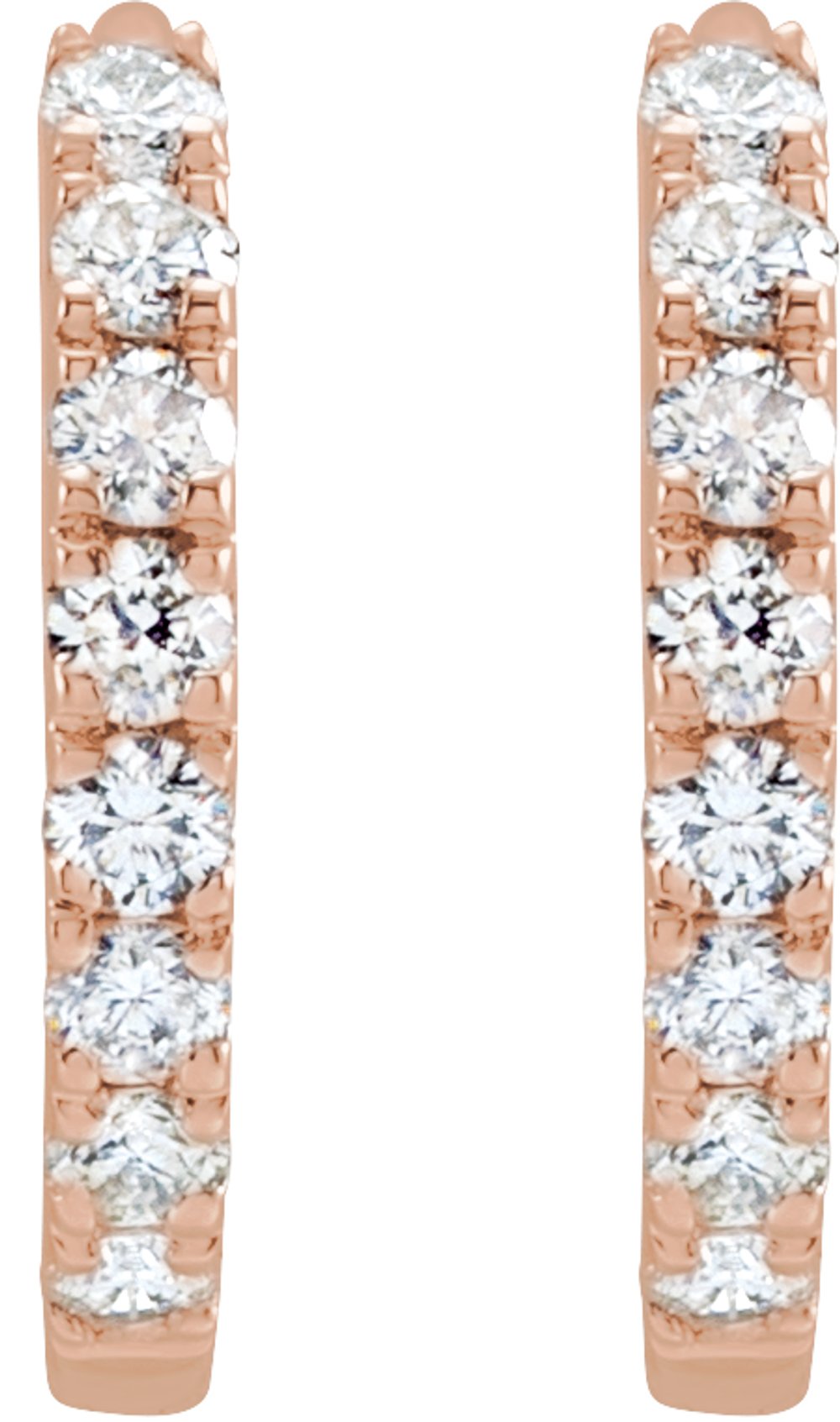 14K Rose Gold 1/5 CTW Lab-Grown Diamond 12 mm Hoop Earrings