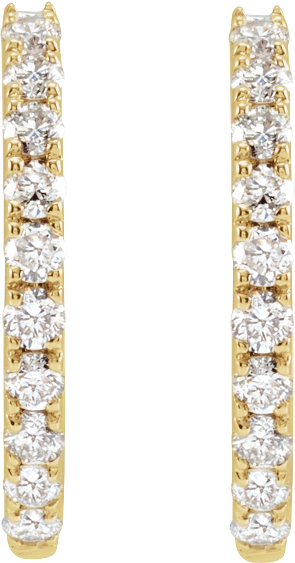 14K Yellow Gold 1/4 CTW Lab-Grown Diamond 14 mm Hoop Earrings