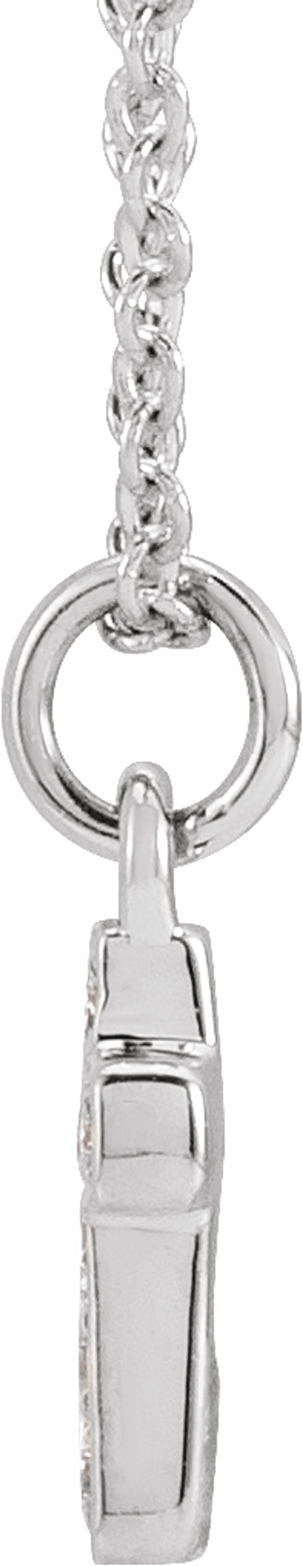 14K White Gold .04 CTW Natural Diamond Youth Cross 15" Necklace