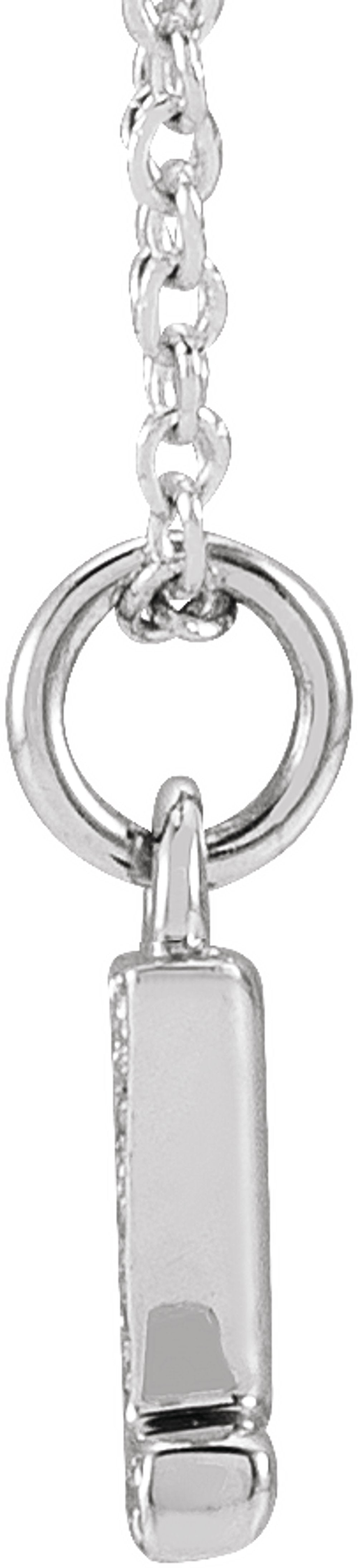 14K White .03 CTW Natural Diamond Petite Initial Z 16-18" Necklace