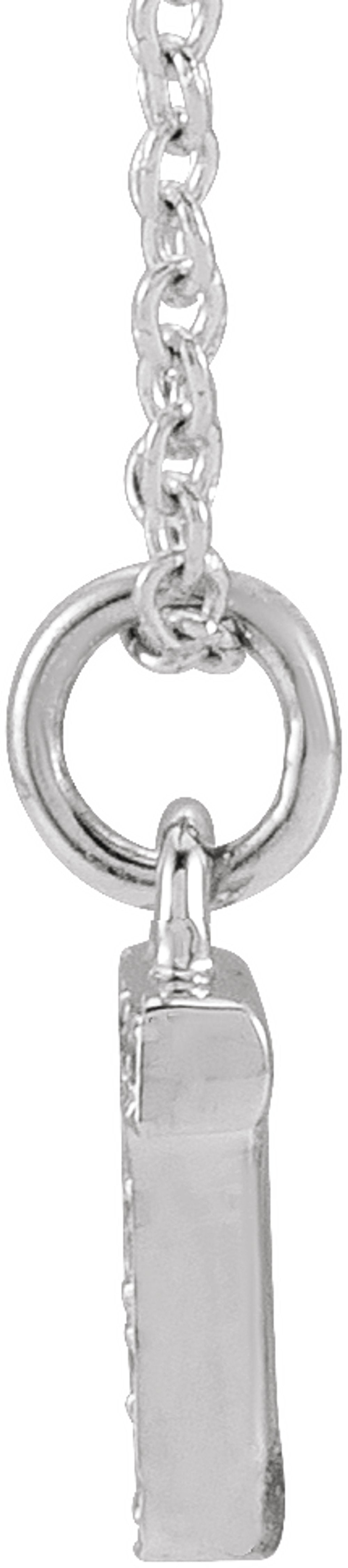 14K White Gold .03 CTW Natural Diamond Petite Initial T 16-18" Necklace
