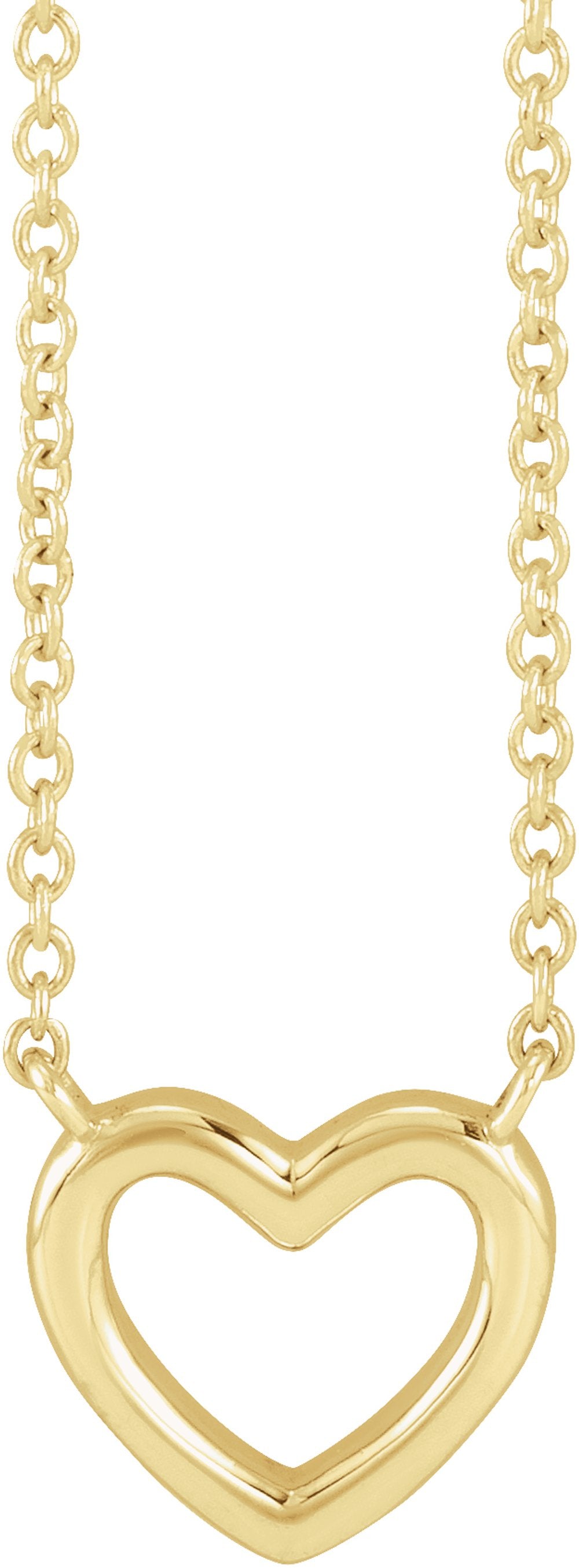 14K Yellow Gold Heart 18" Necklace