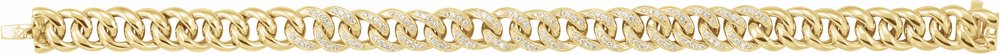 14K Yellow 3/4 CTW Natural Diamond Curb 7" Bracelet
