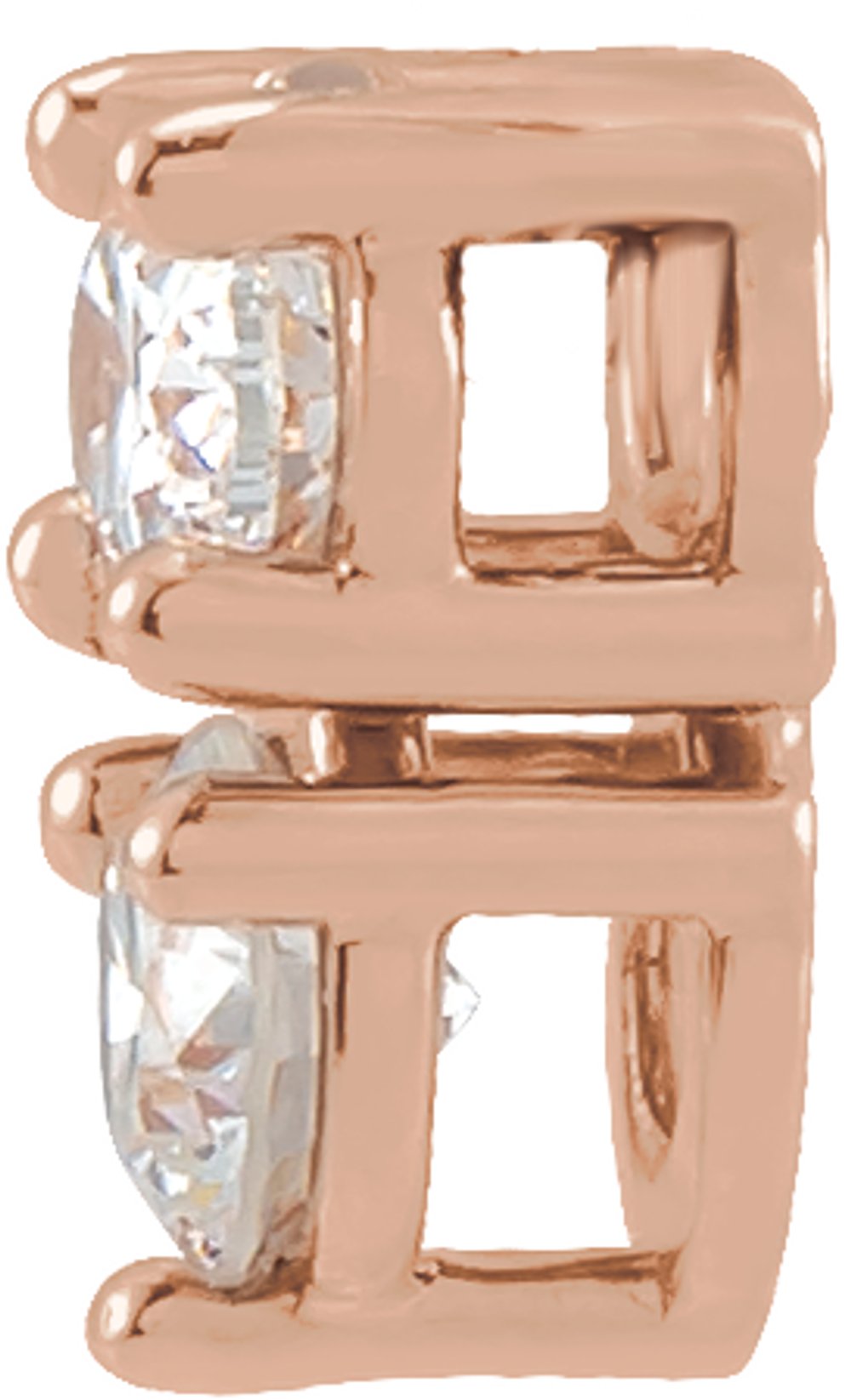 14K Rose 1/4 CTW Natural Diamond Two-Stone Slide Pendant