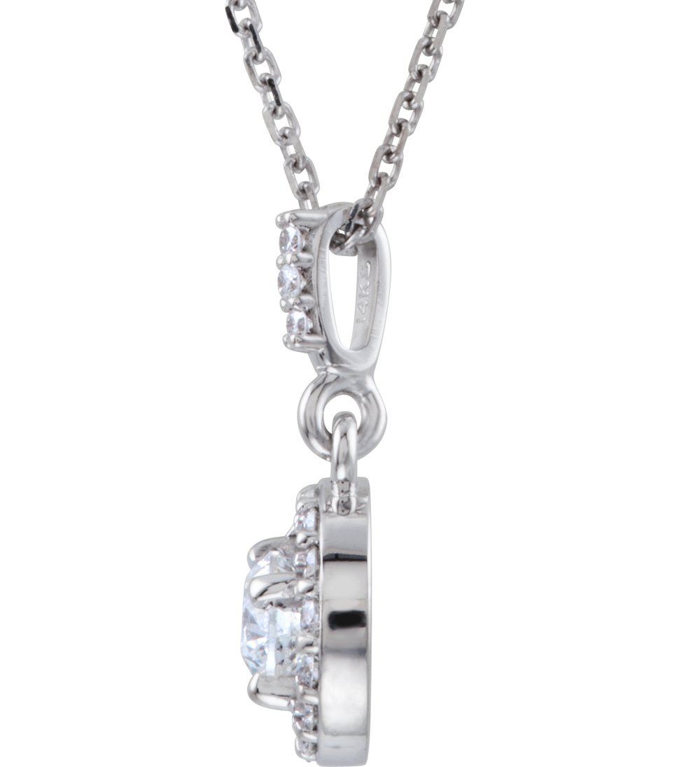 14K White 9/10 CTW Lab-Grown Diamond 18" Necklace