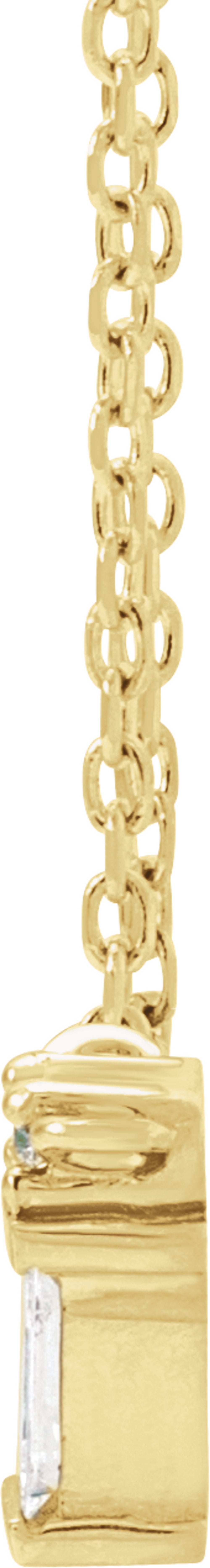 14K Yellow Gold .07 CTW Natural Diamond Bar 18" Necklace