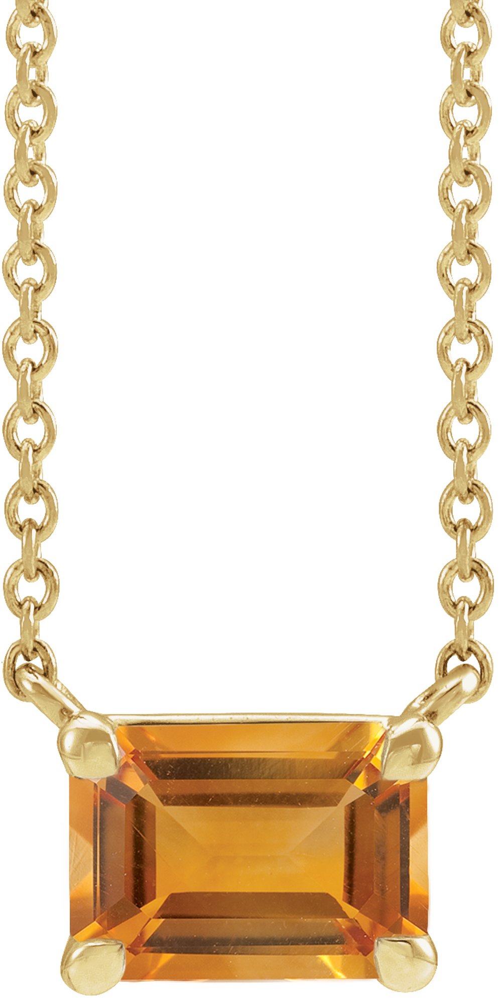 14K Yellow Gold Natural Citrine 18" Necklace