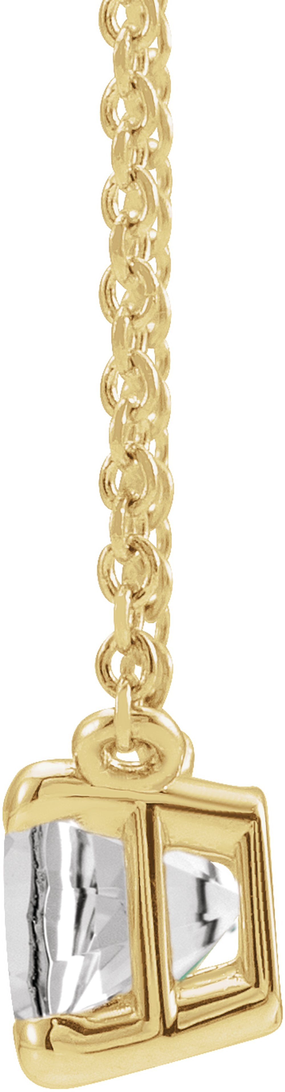 14K Yellow Gold Natural White Sapphire 18" Necklace