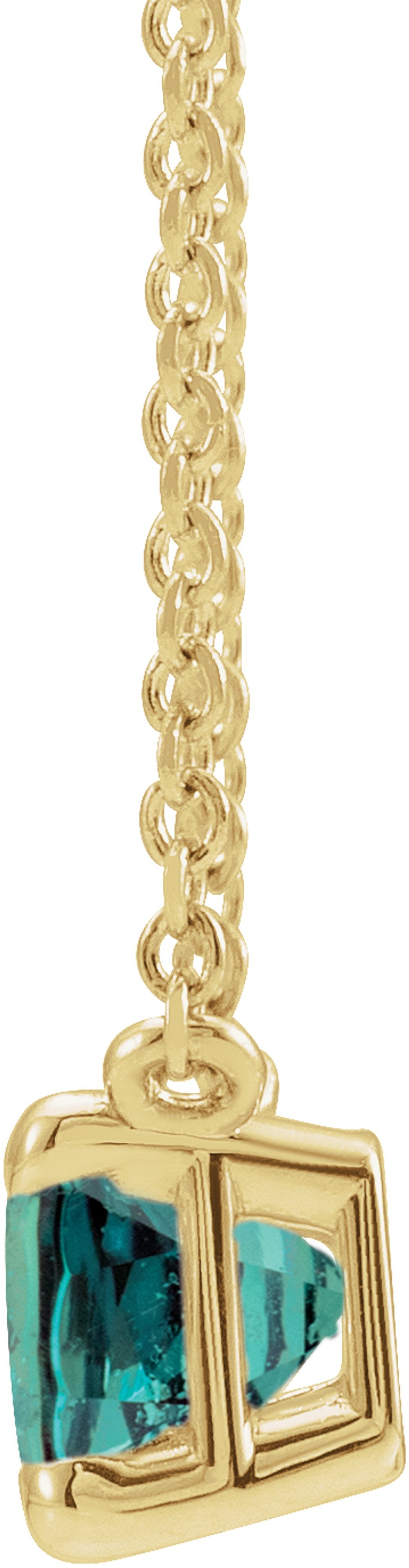 14K Yellow Gold Lab-Grown Alexandrite 18" Necklace
