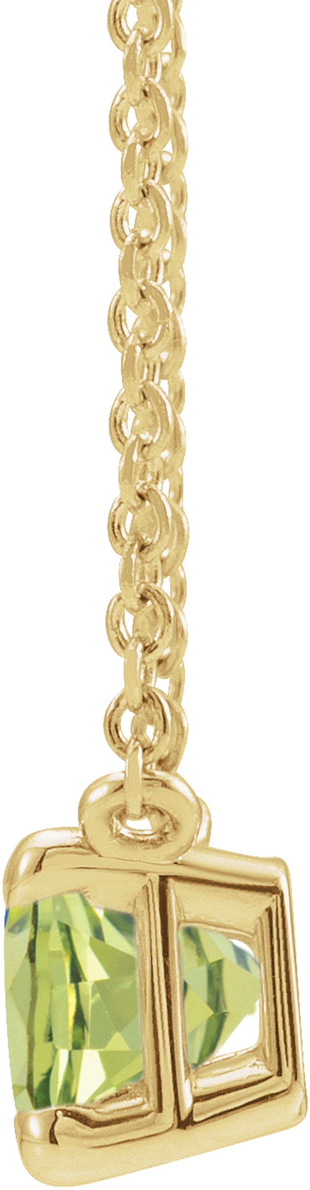 14K Yellow Gold Natural Peridot 18" Necklace
