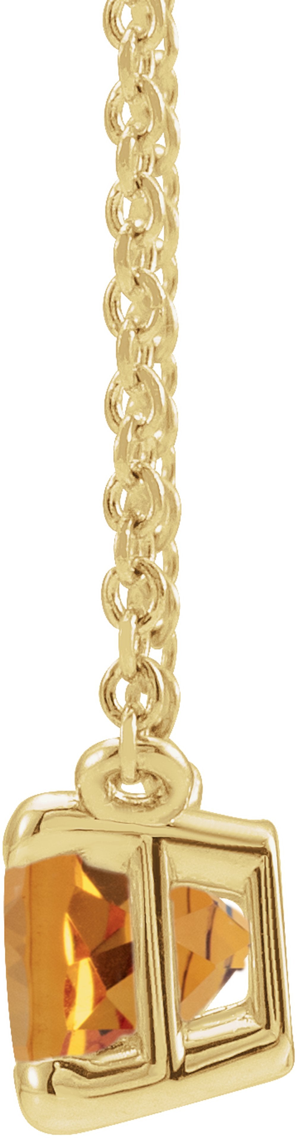 14K Yellow Natural Citrine 18" Necklace