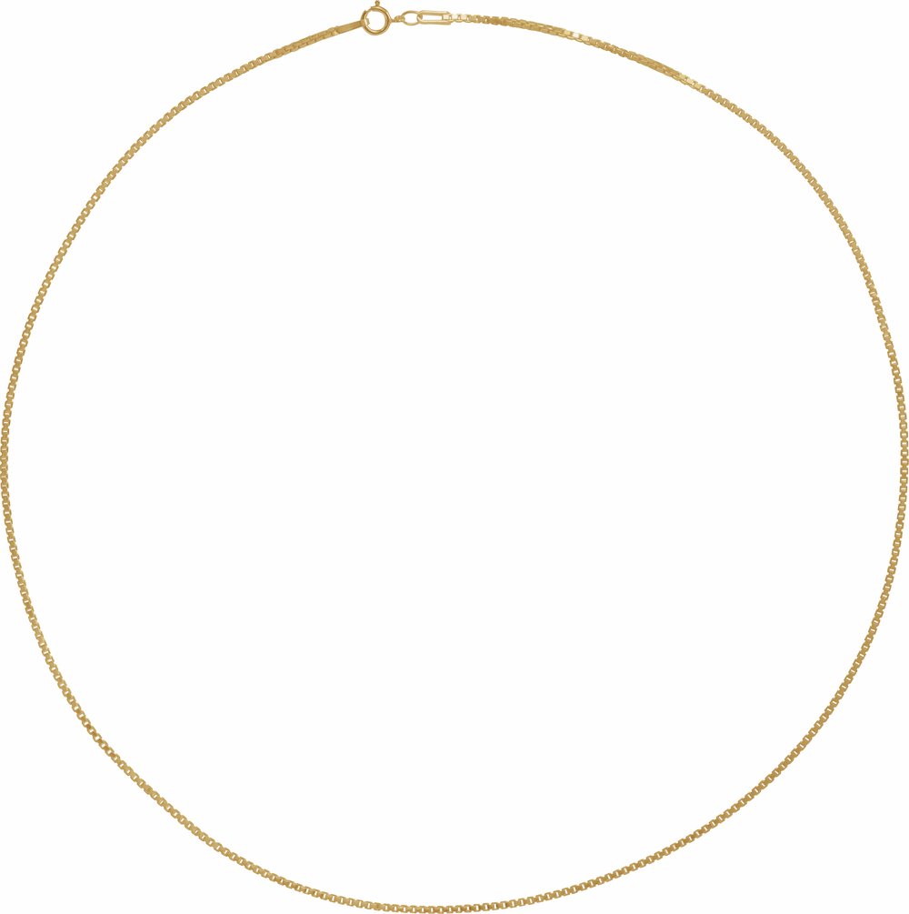 14K Yellow Gold 1.3 mm Diamond-Cut Box 7" Chain